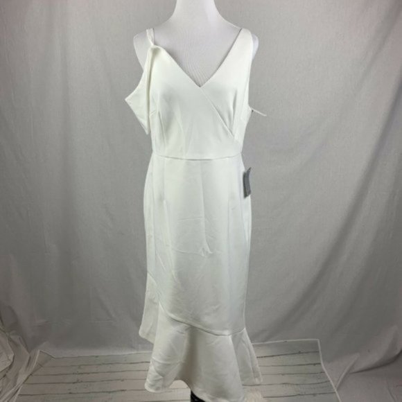 Chelsea28 White Ruffle Asymetrical Hem Dress - Picture 3 of 7
